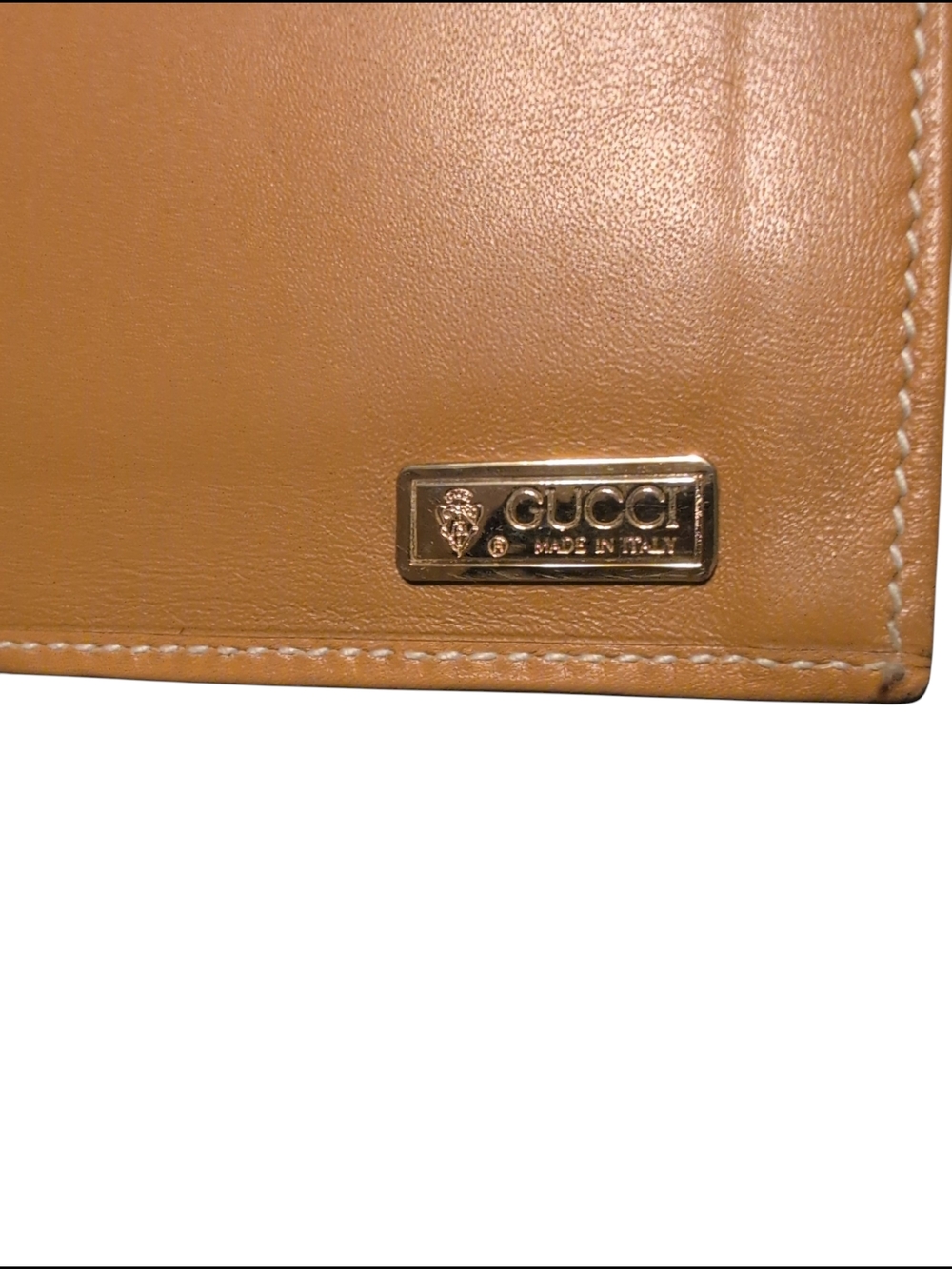 Vintage Gucci 80s Fold Card Holder License Monogram Leather Trim Preloved - Picture 7 of 16